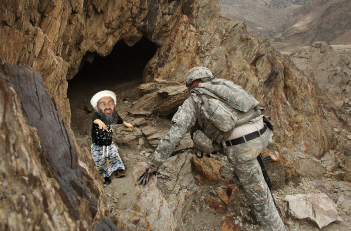 osama bin laden cave. Photograph taken of Osama Bin